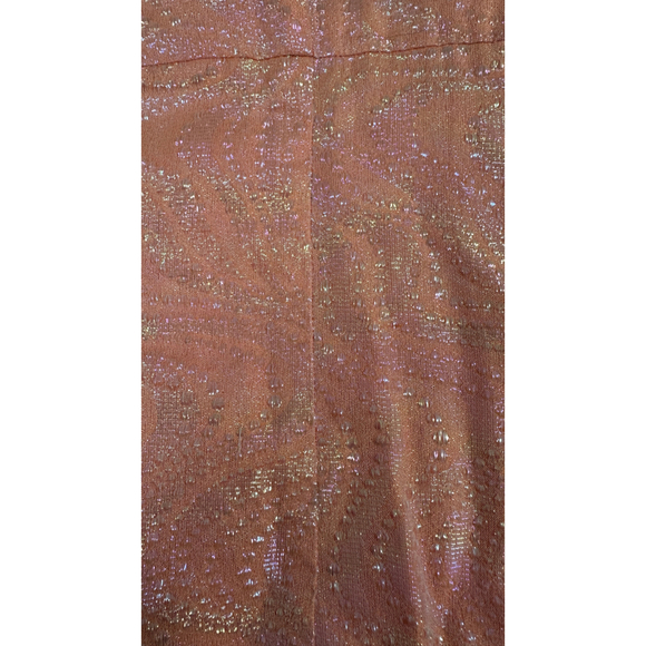 Vintage 60s Orange Sparkly Swirls Creamsicle Length Dress Medium - Picture 4 of 7